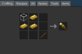 Crafting recipe using recommended basic_materials' "brass" ingots