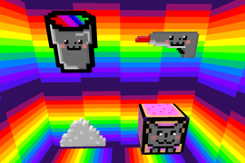 Nyan Cat, Nyan lazer, Nyan soda, rainbow block and sugar