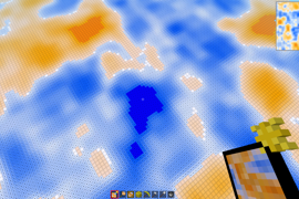 Colored nodes show high and low noise values of 2D Perlin noise