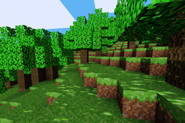 Screenshot of Mineclone Alpha with dynamic shadows enabled.