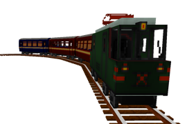 Screenshot of the Orient Express set with locomotive and carriages on a transparent background
