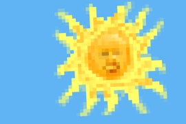 Zoomed-in screenshot of just the sun in the sky
