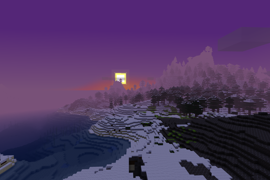 Sunset in the taiga biome