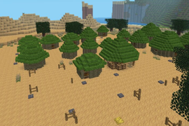 Some grasshuts forming a village (requires the mod dryplants)