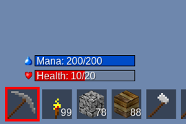 Mana bar if this mod is used together with the HUD bars mod