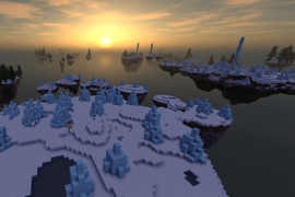Using skybox mod, with the ice-plains spikes of MineClone2
