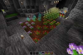 Decorative plants in a checker pattern with some new ones growing in-between