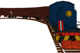 Screenshot of the Transib train set on a curved track on a transparent background