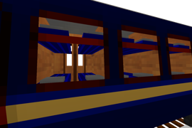 View into the windows of the sleeper wagon