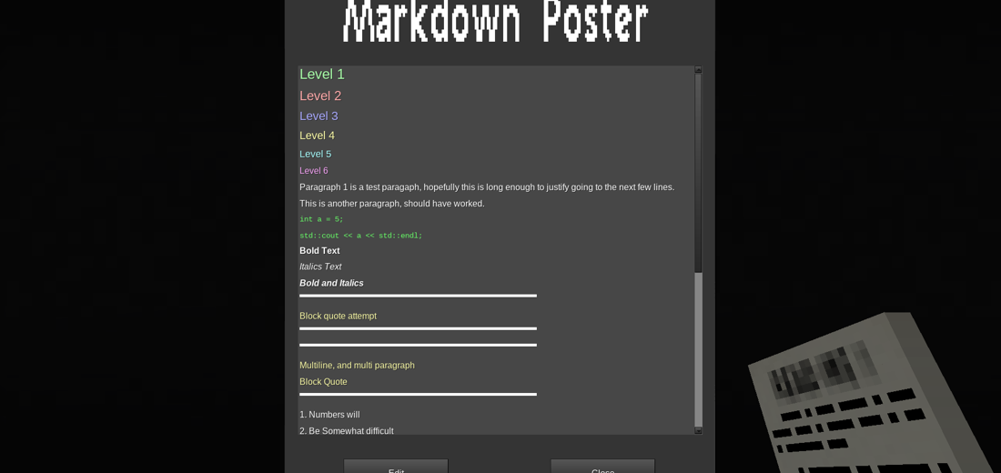 Markdown Poster screenshot