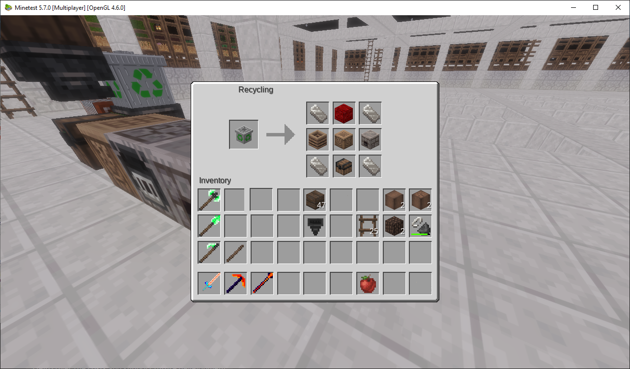 mineclonia recipe from recycling itself