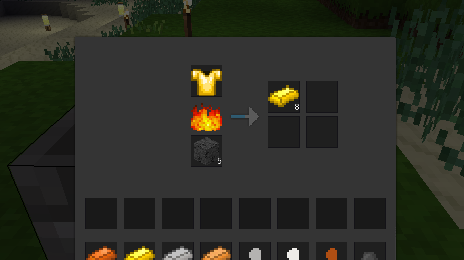 Smelting a Gold Chestplate