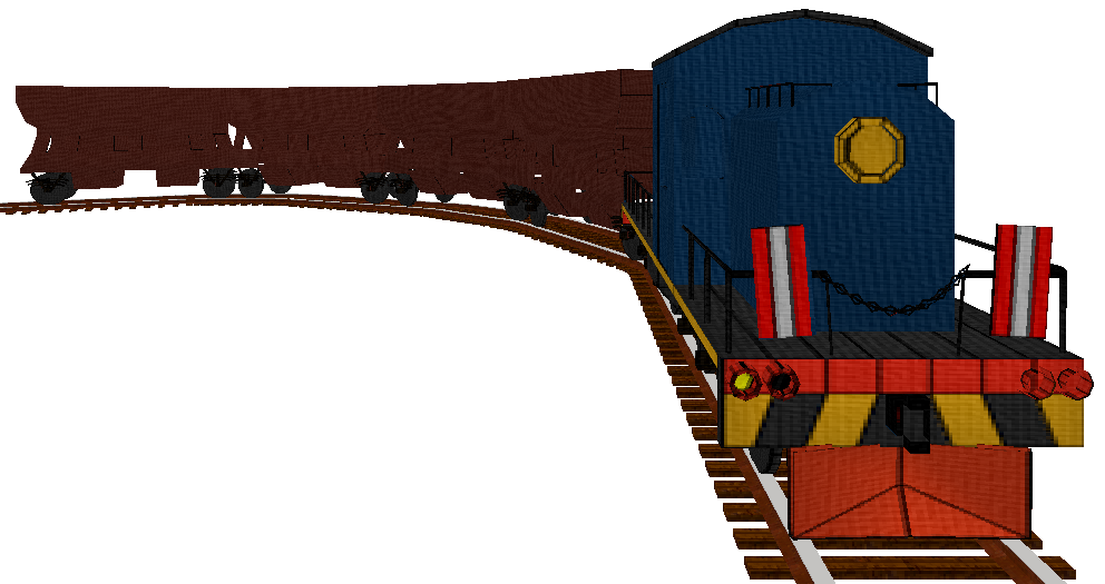 Screenshot of the Transib train set on a curved track on a transparent background