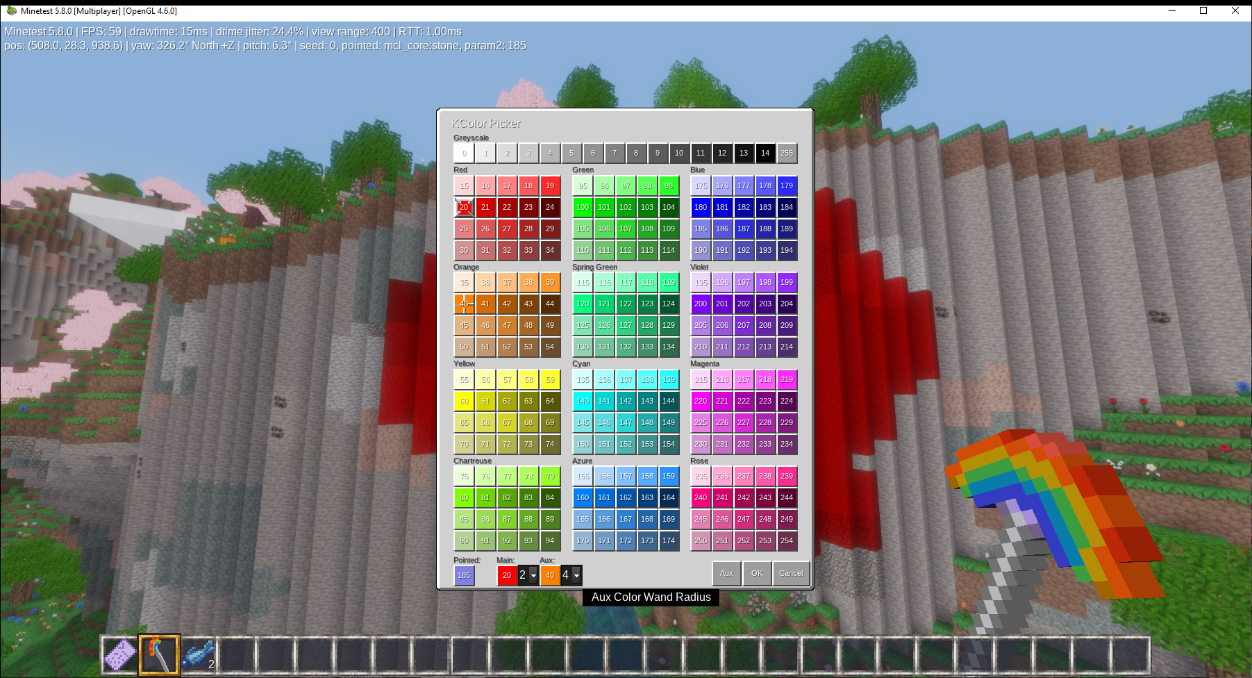 New options in 1.0.3. Wand Radius for large scale painting.