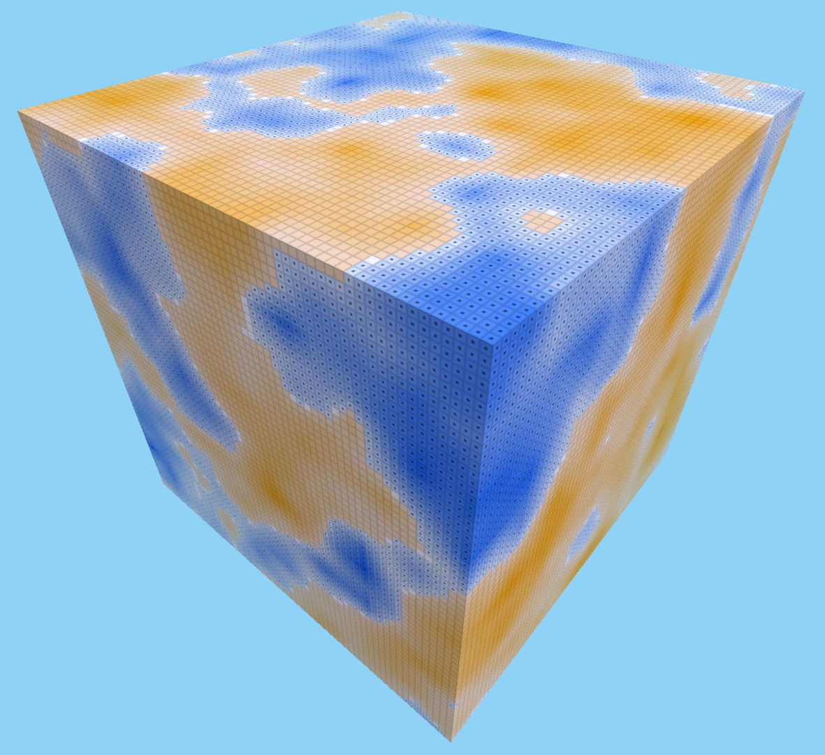 Cube generated with 3D Perlin noise